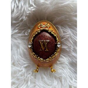 Vivian Alexander First Edition 2000 Enamel Egg  Burgundy Gold, Crystal Accent